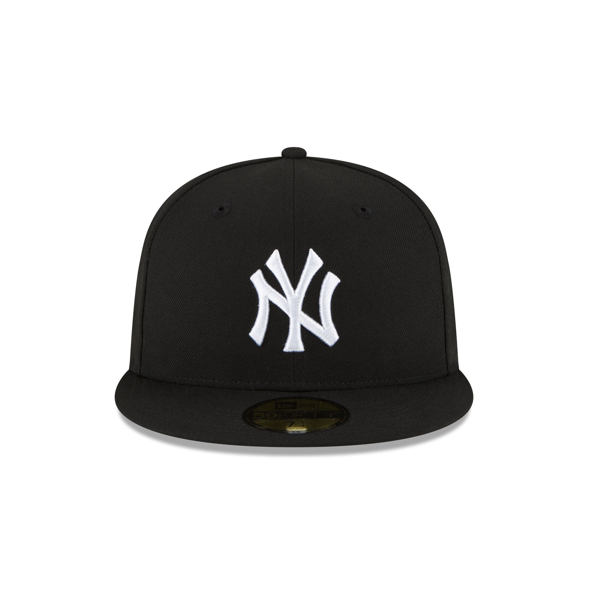 New York Yankees Black and White Basic 59FIFTY Fitted Hat - Image 2