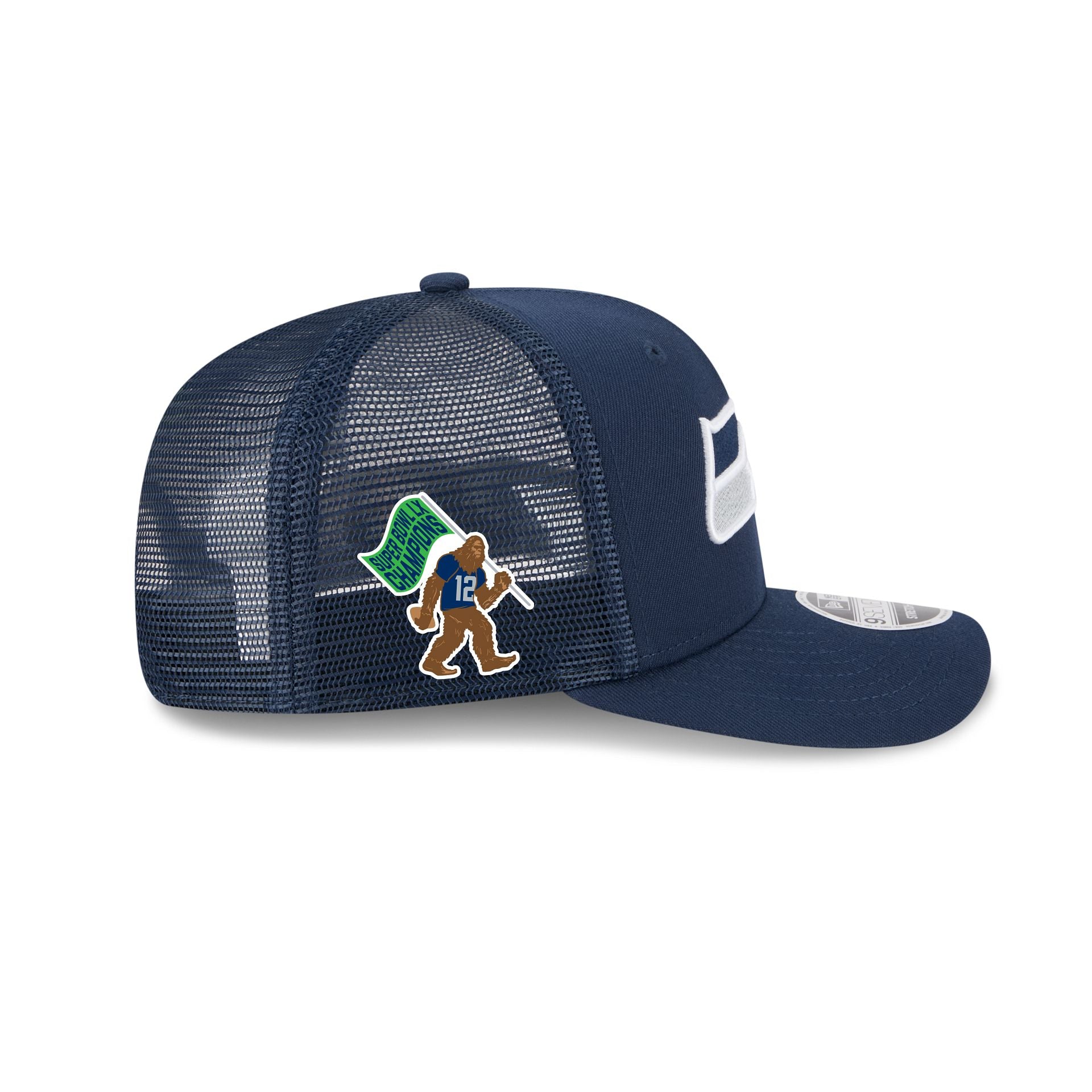 Seattle Seahawks Super Bowl LX Champions Sasquatch Sidepatch 9SEVENTY Trucker Hat - Image 4