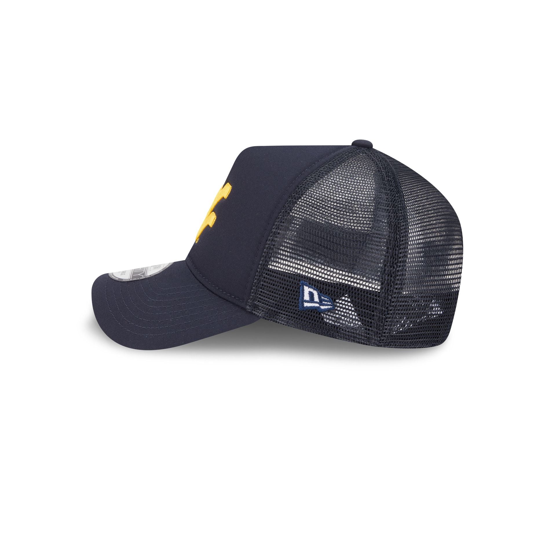 West Virginia Mountaineers Go-To 9FORTY A-Frame Trucker Hat - Image 4