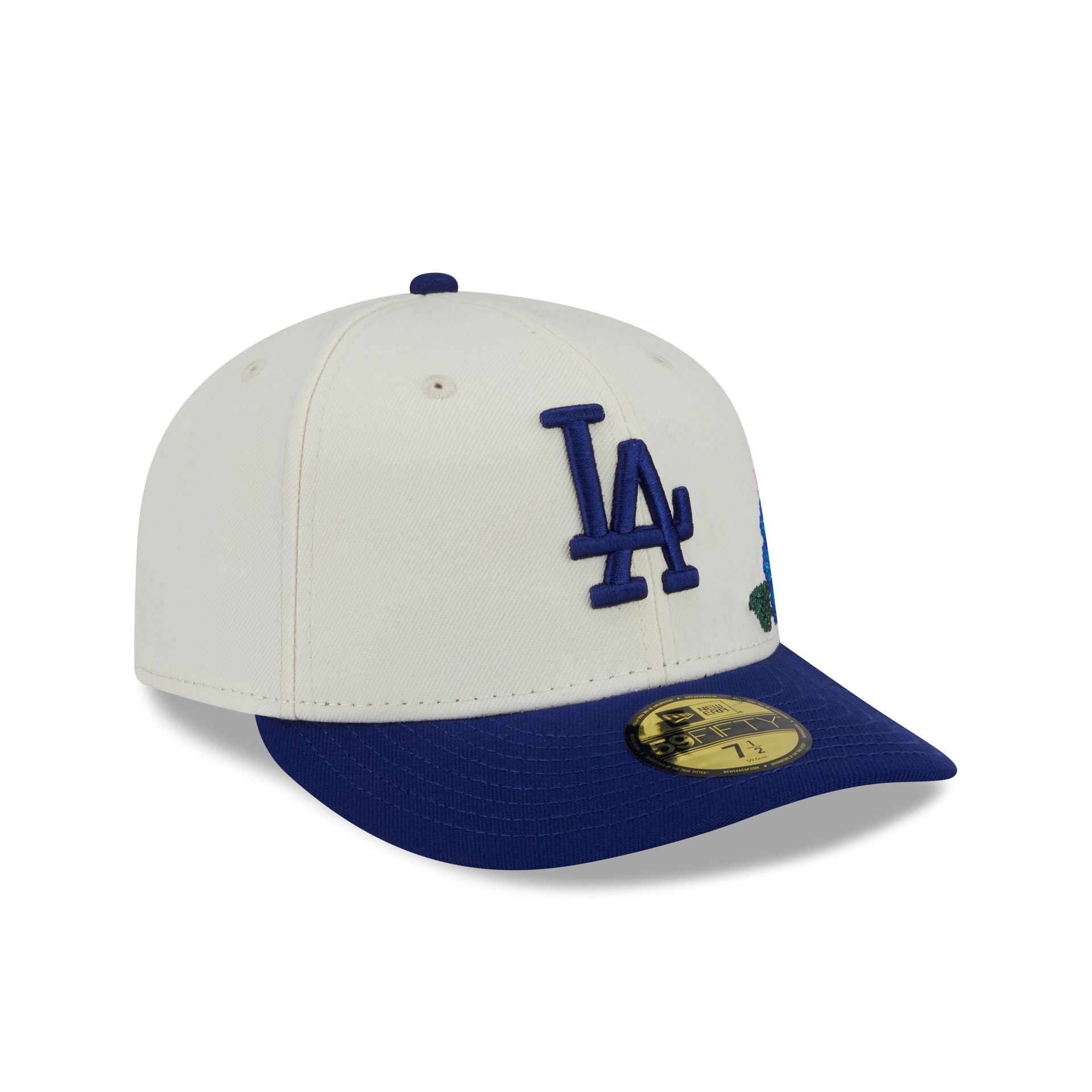 Los Angeles Dodgers Tonal Florals White 59FIFTY Fitted Hat - Image 3