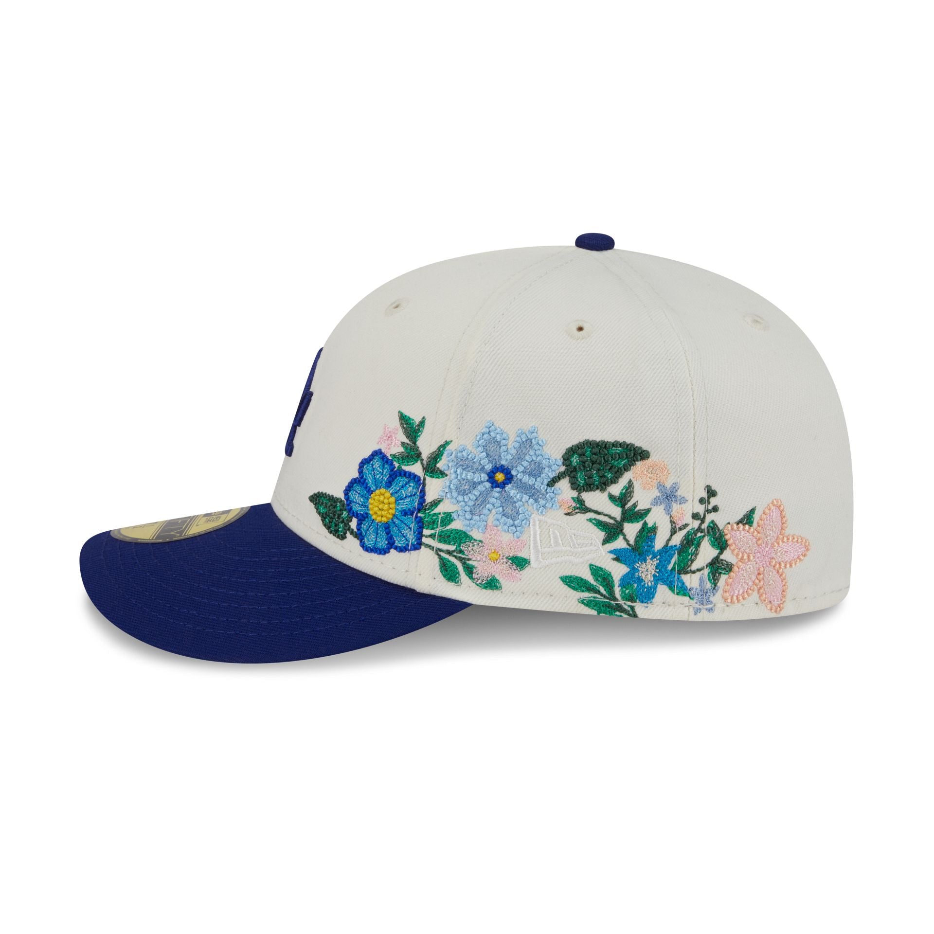 Los Angeles Dodgers Tonal Florals White 59FIFTY Fitted Hat - Image 4