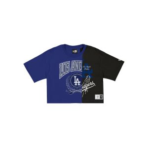 Los Angeles Dodgers Team Split Women's Cropped Short-Sleeve T-Shirt