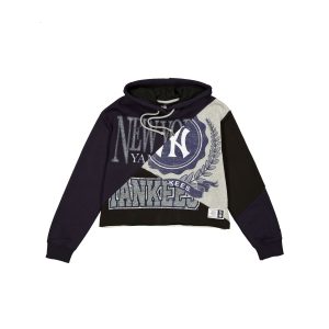 New York Yankees Team Split Women's Cropped Hoodie