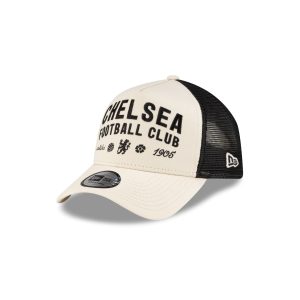 Chelsea FC Light Cream 9FORTY A-Frame Trucker Hat