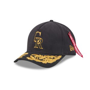 Alpha Industries x Colorado Rockies Black 9FORTY M-Crown A-Frame Snapb