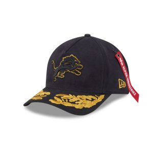 Alpha Industries x Detroit Lions Black 9FORTY M-Crown A-Frame Snapback
