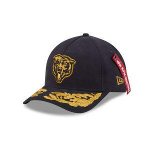 Alpha Industries x Chicago Bears Black 9FORTY M-Crown A-Frame Snapback