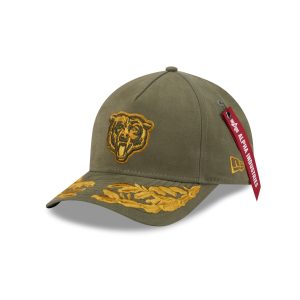 Alpha Industries x Chicago Bears Olive Green 9FORTY M-Crown A-Frame Sn