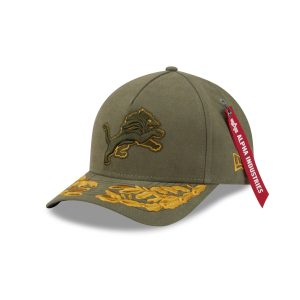 Alpha Industries x Detroit Lions Olive Green 9FORTY M-Crown A-Frame Sn