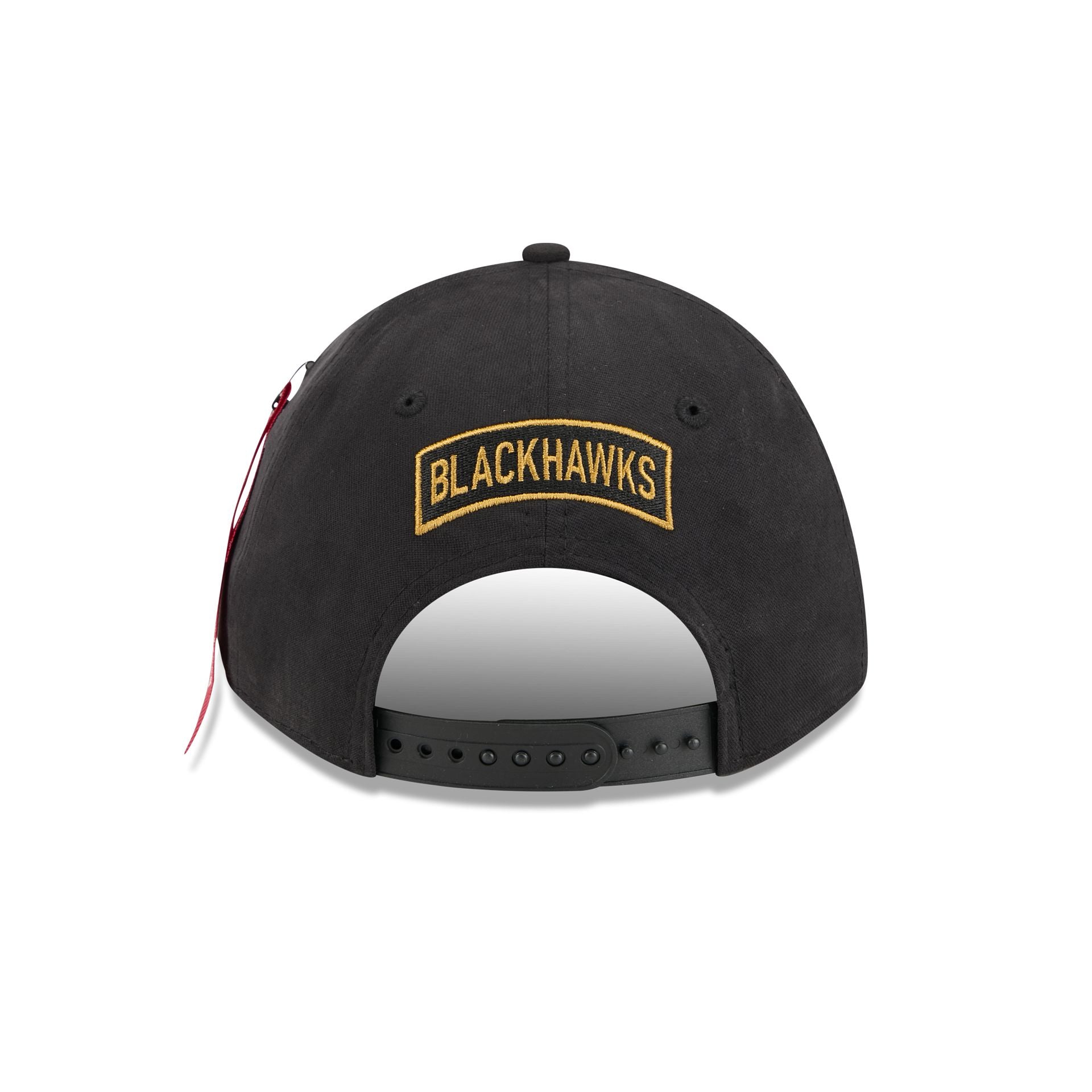 Alpha Industries x Chicago Blackhawks Black 9FORTY M-Crown A-Frame Sna - Image 6