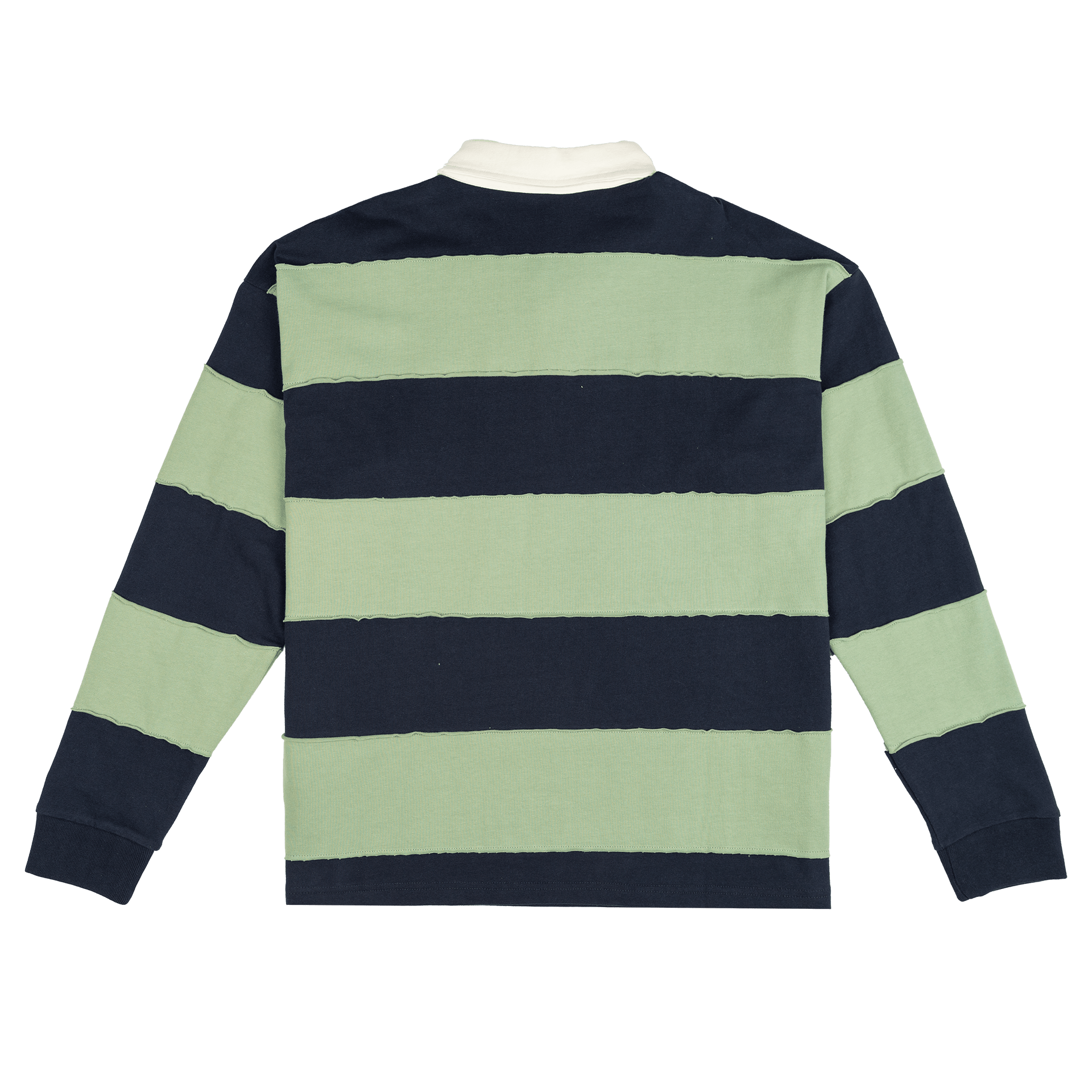New Era Branded Cut & Sew Block Navy Long Sleeve Rugby Shirt - Image 3