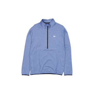 New Era Branded Knit Golf Heather Indigo Blue Half-Zip