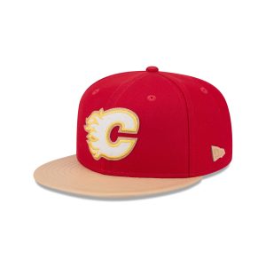 Calgary Flames Leather Visor 59FIFTY Fitted Hat
