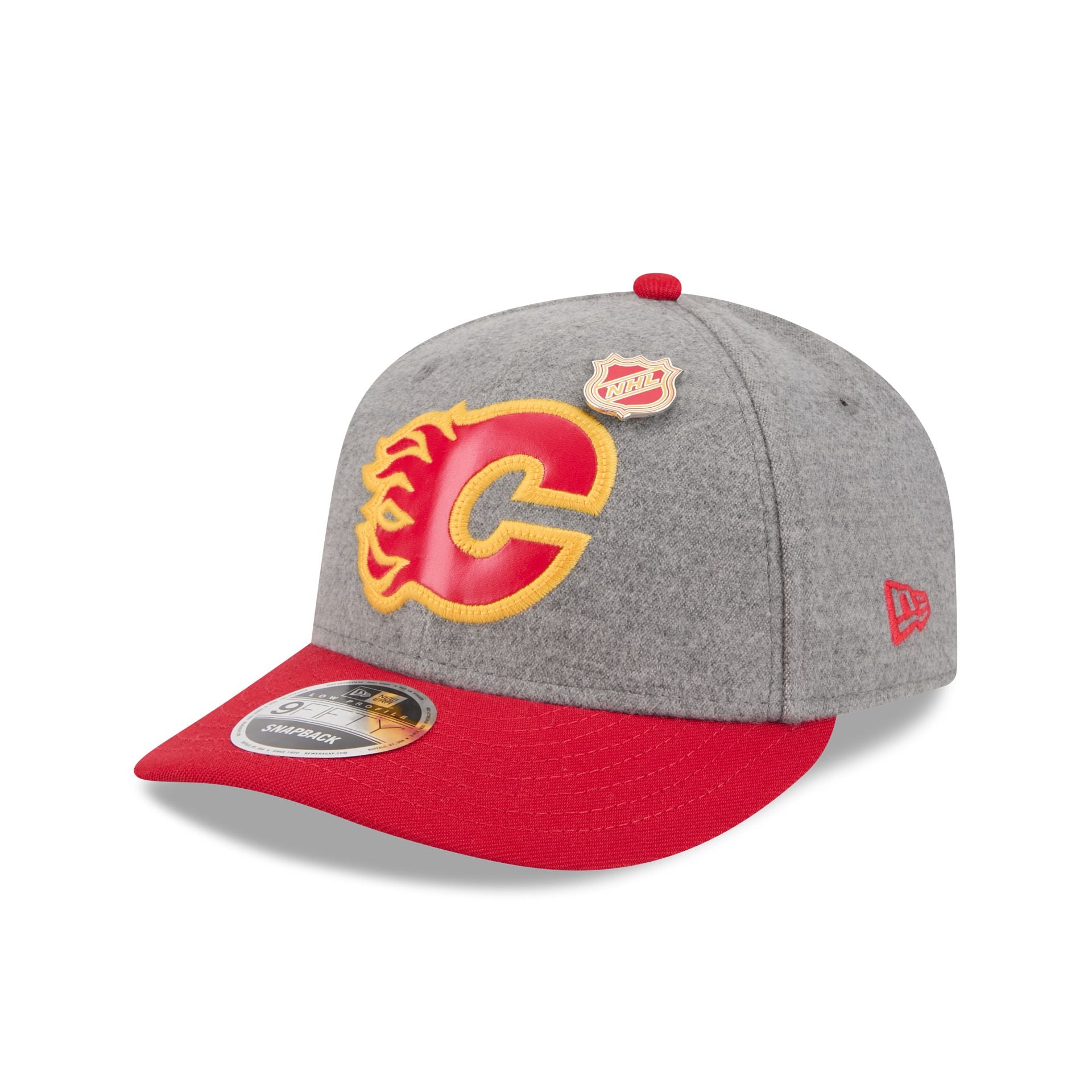 Calgary Flames Heather Gray Wool Low Profile 9FIFTY Snapback Hat - Image 3