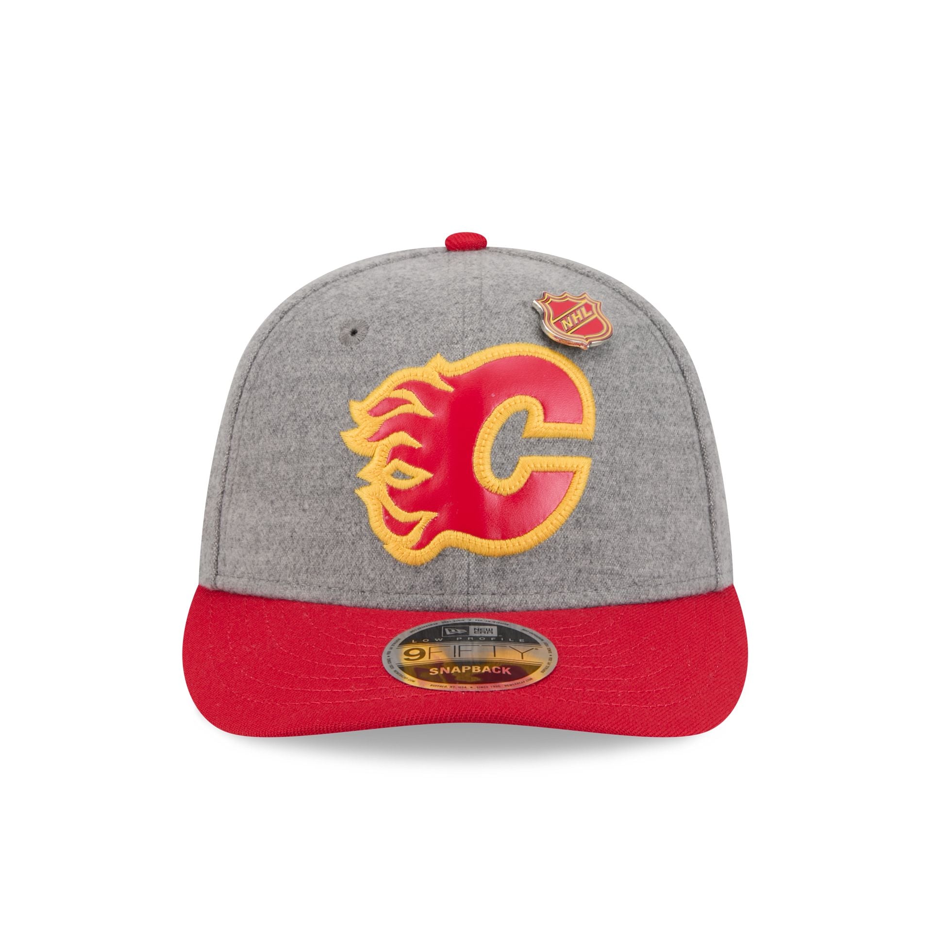 Calgary Flames Heather Gray Wool Low Profile 9FIFTY Snapback Hat - Image 2
