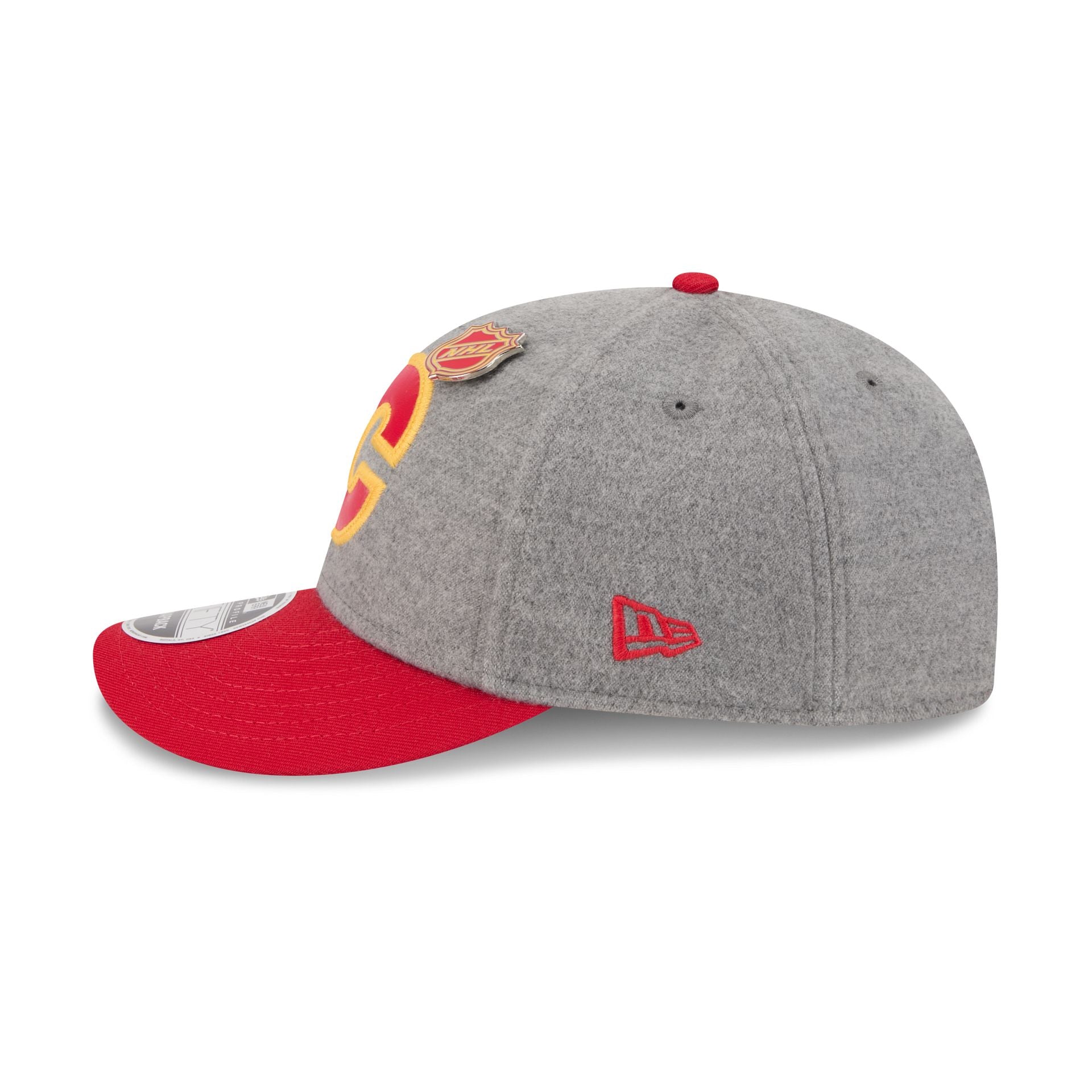 Calgary Flames Heather Gray Wool Low Profile 9FIFTY Snapback Hat - Image 5
