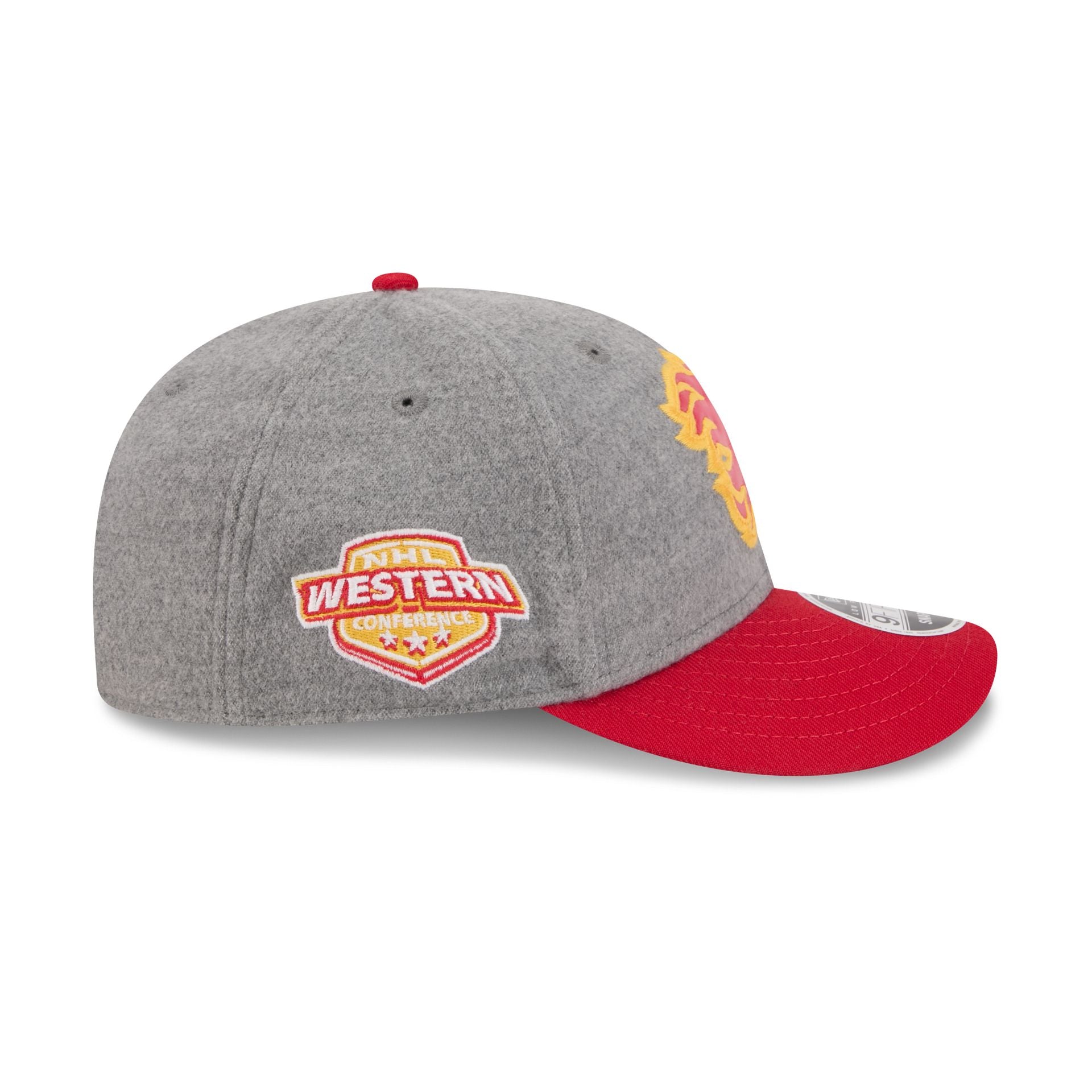 Calgary Flames Heather Gray Wool Low Profile 9FIFTY Snapback Hat - Image 4