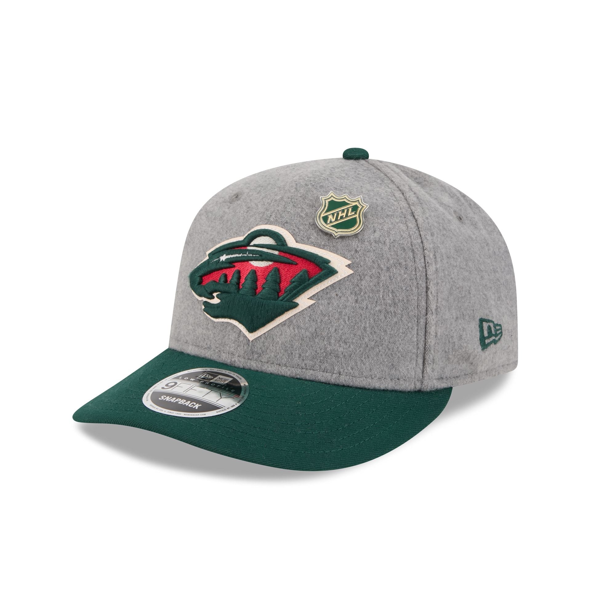 Minnesota Wild Heather Gray Wool Low Profile 9FIFTY Snapback Hat - Image 3