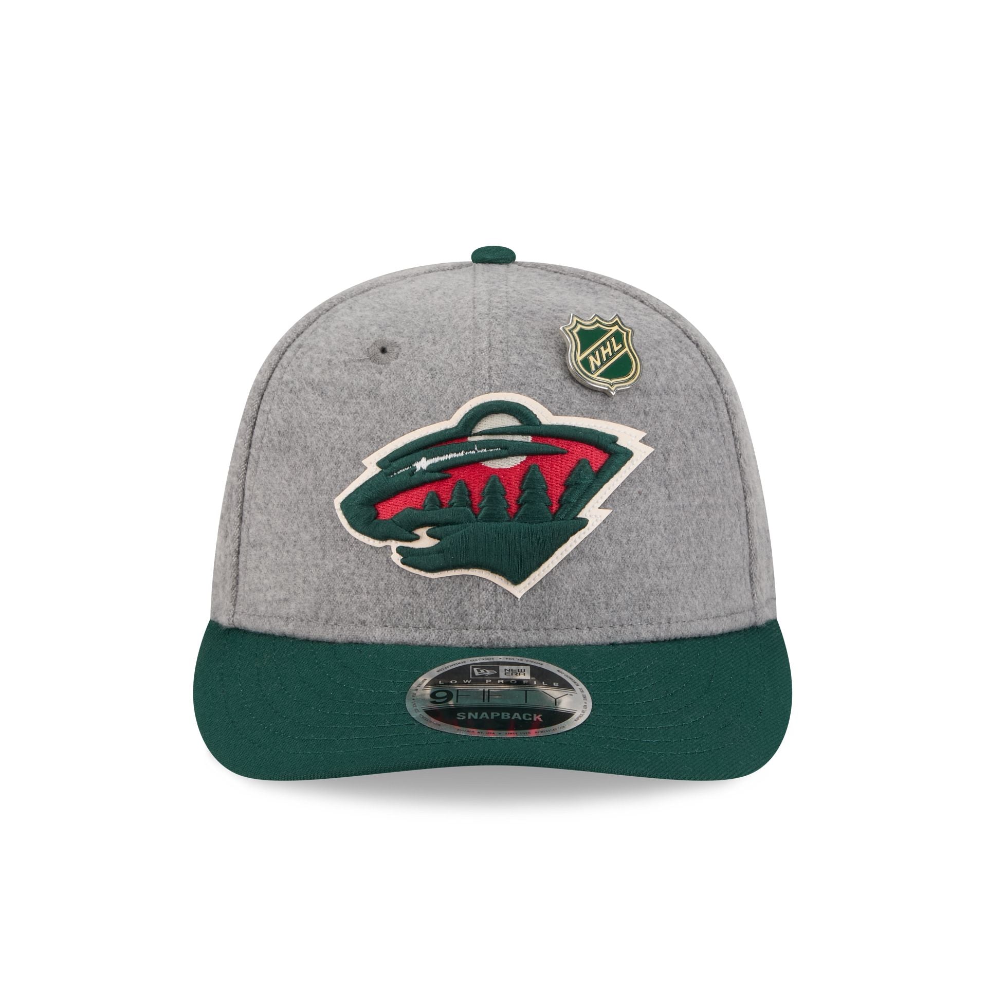 Minnesota Wild Heather Gray Wool Low Profile 9FIFTY Snapback Hat - Image 2