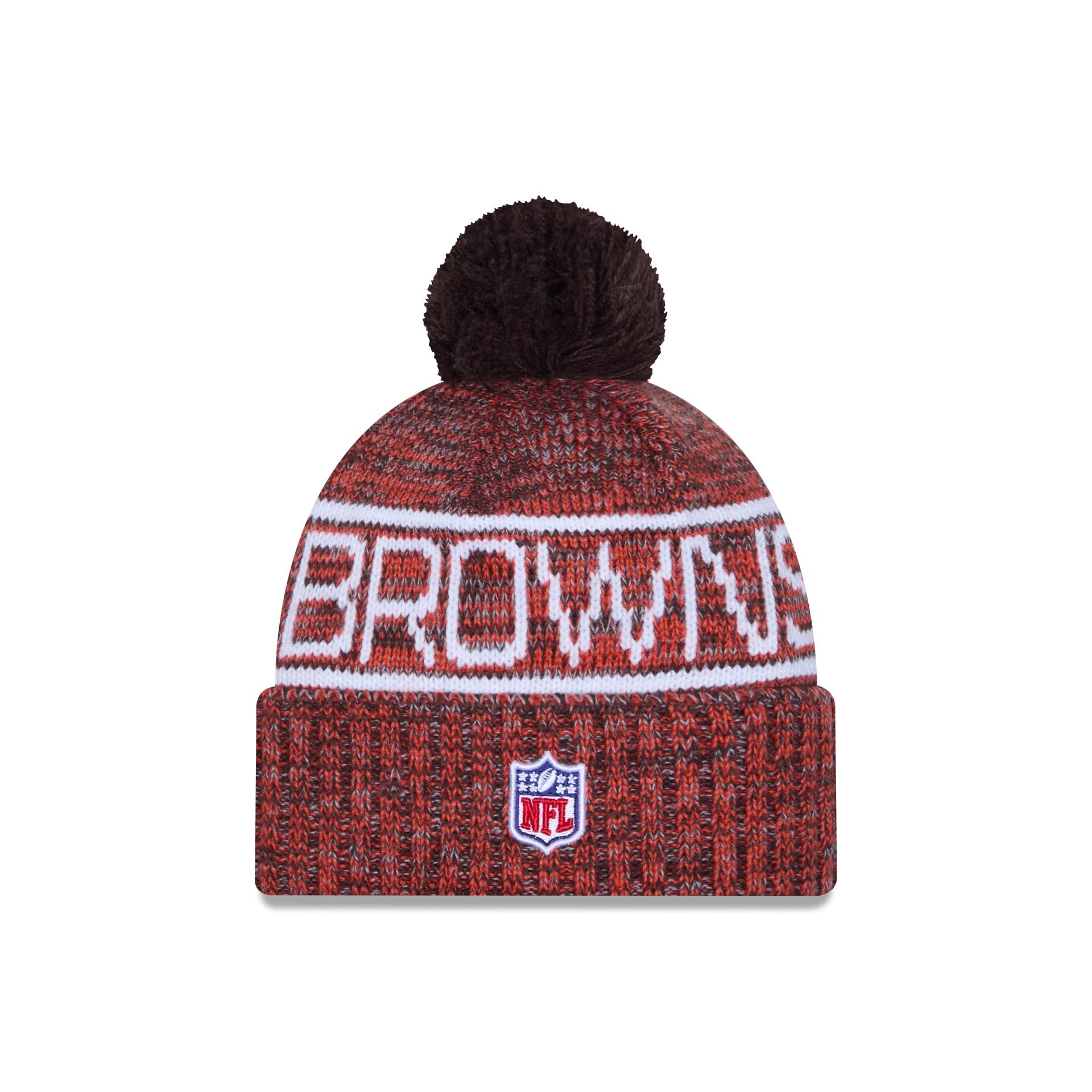 Cleveland Browns 2025 Sideline Cold Weather Pom Knit Hat - Image 4