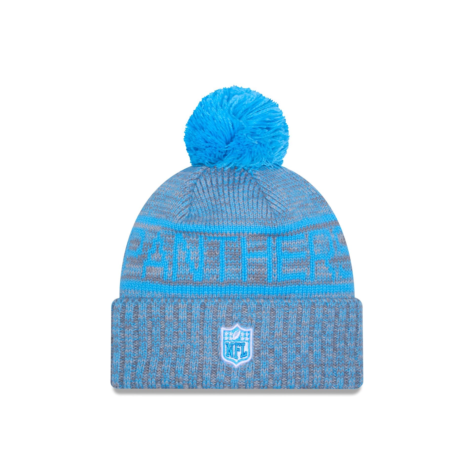 Carolina Panthers 2025 Sideline Cold Weather Gray Pom Knit Hat - Image 3