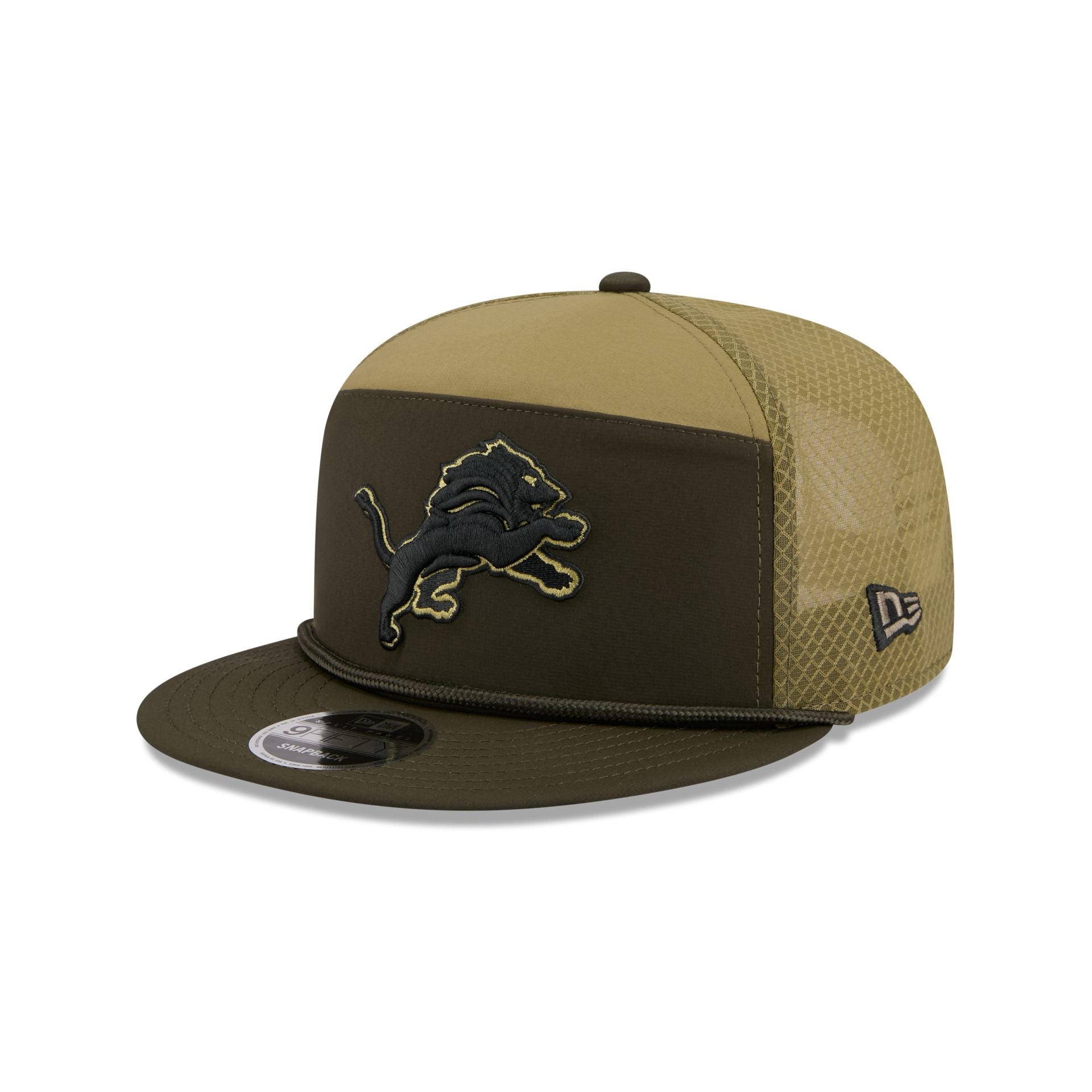 Detroit Lions 2025 Salute to Service Split Panel 9FIFTY Trucker Hat - Image 3