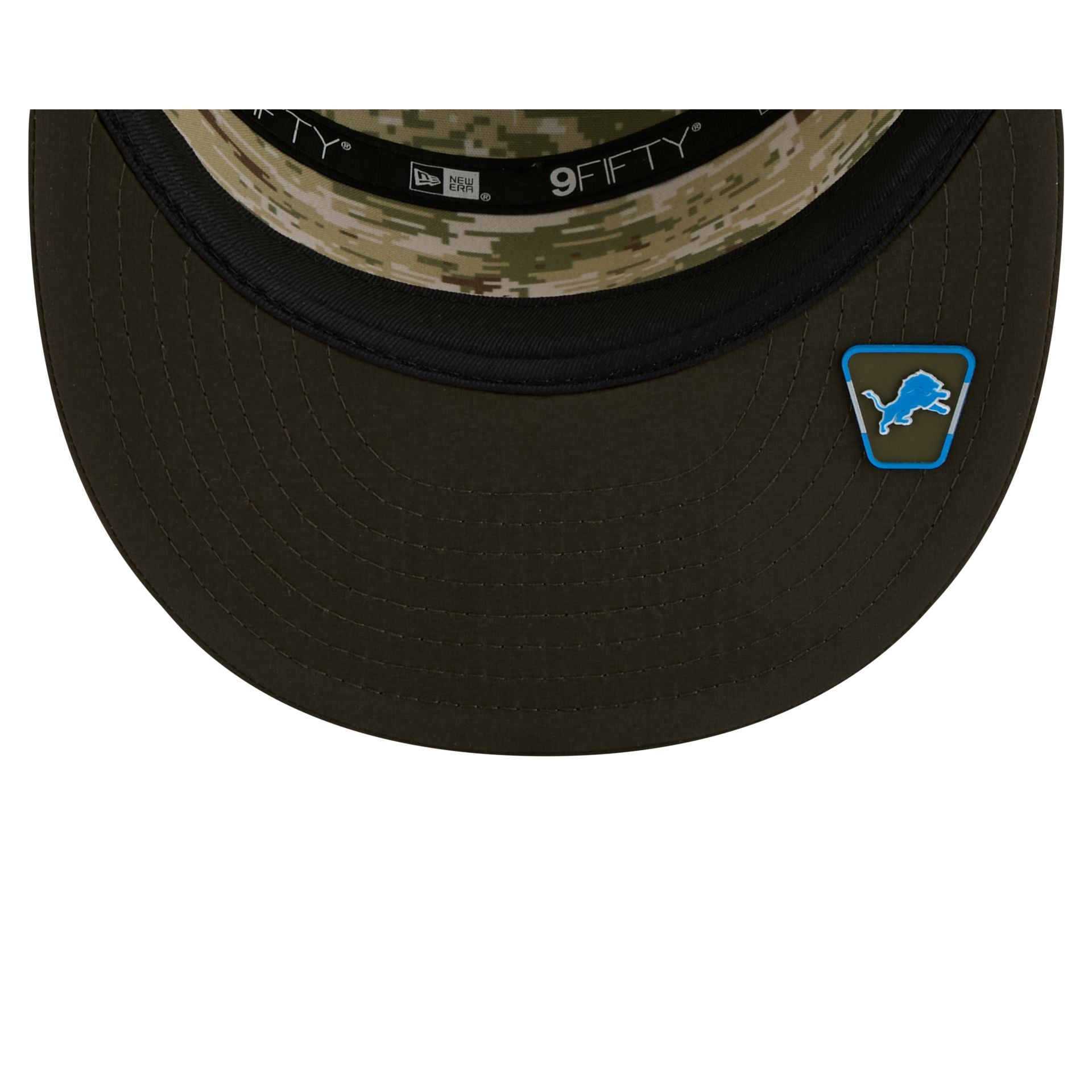 Detroit Lions 2025 Salute to Service Split Panel 9FIFTY Trucker Hat - Image 7