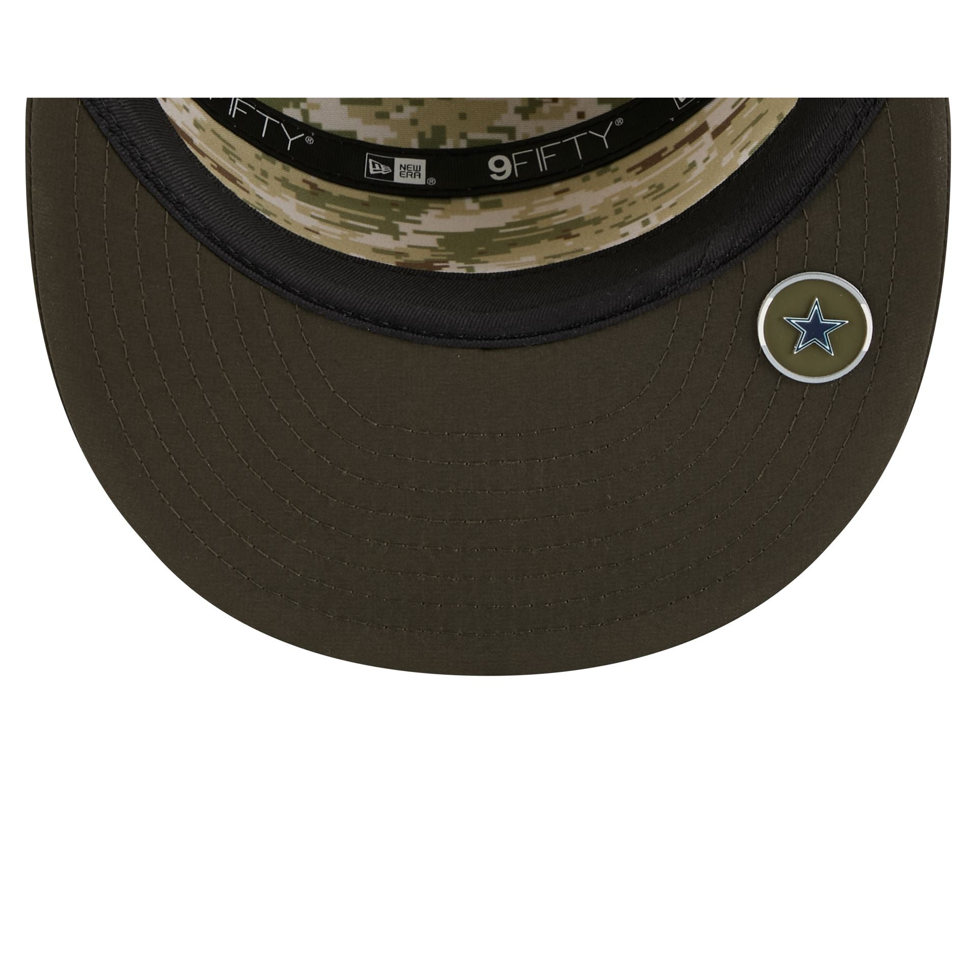 Dallas Cowboys 2025 Salute to Service Split Panel 9FIFTY Trucker Hat - Image 7
