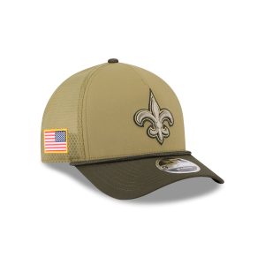 New Orleans Saints 2025 Salute to Service 9FORTY M-Crown A-Frame Trucker Hat