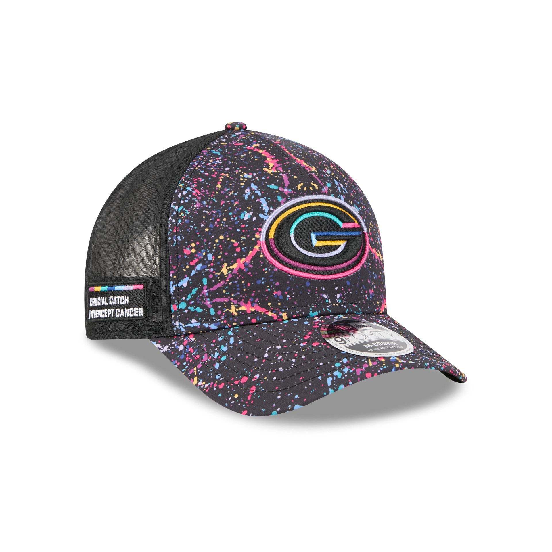 Green Bay Packers 2025 Crucial Catch 9FORTY M-Crown A-Frame Trucker Ha