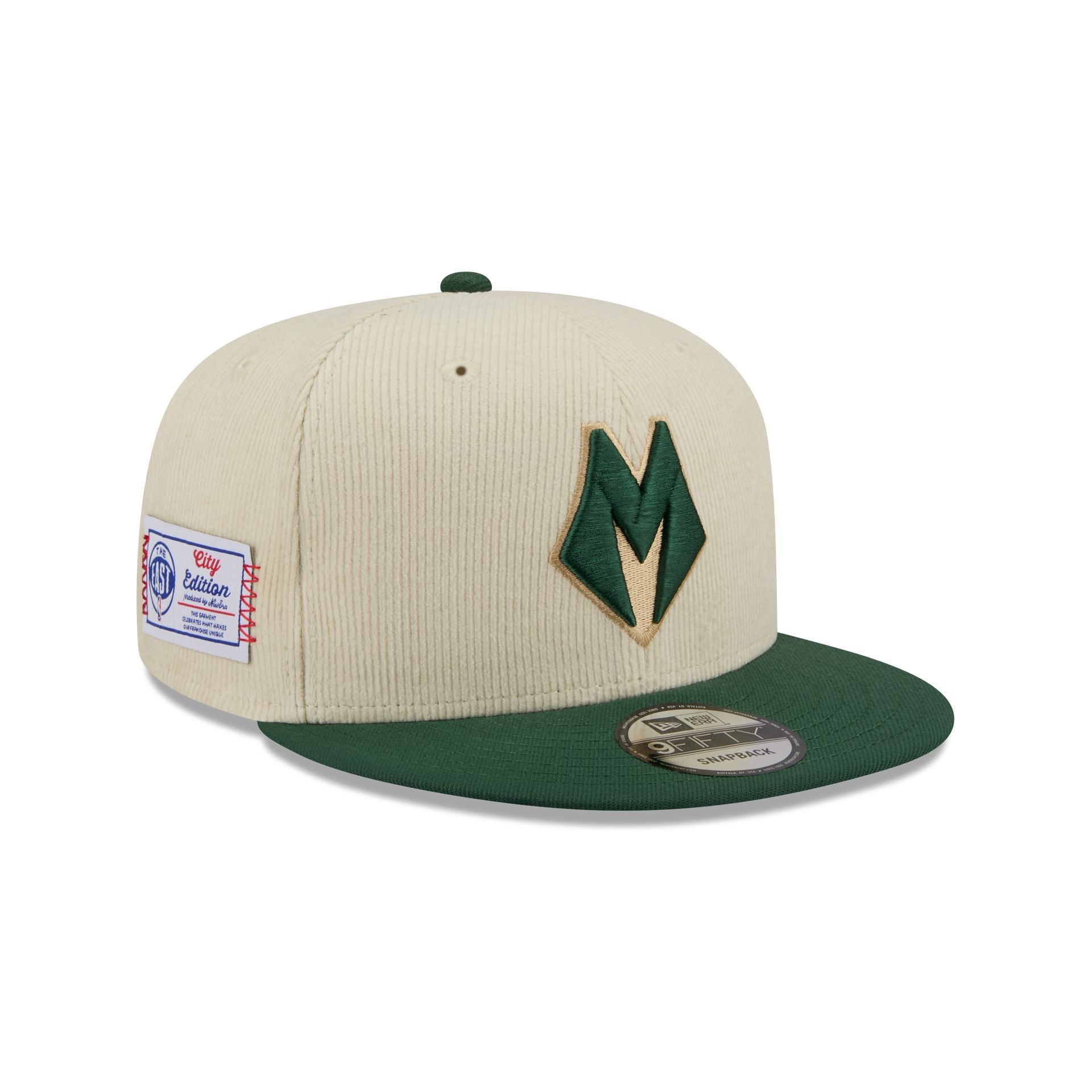 Milwaukee Bucks 2025 City Edition Chrome White Corduroy 9FIFTY Snapbac