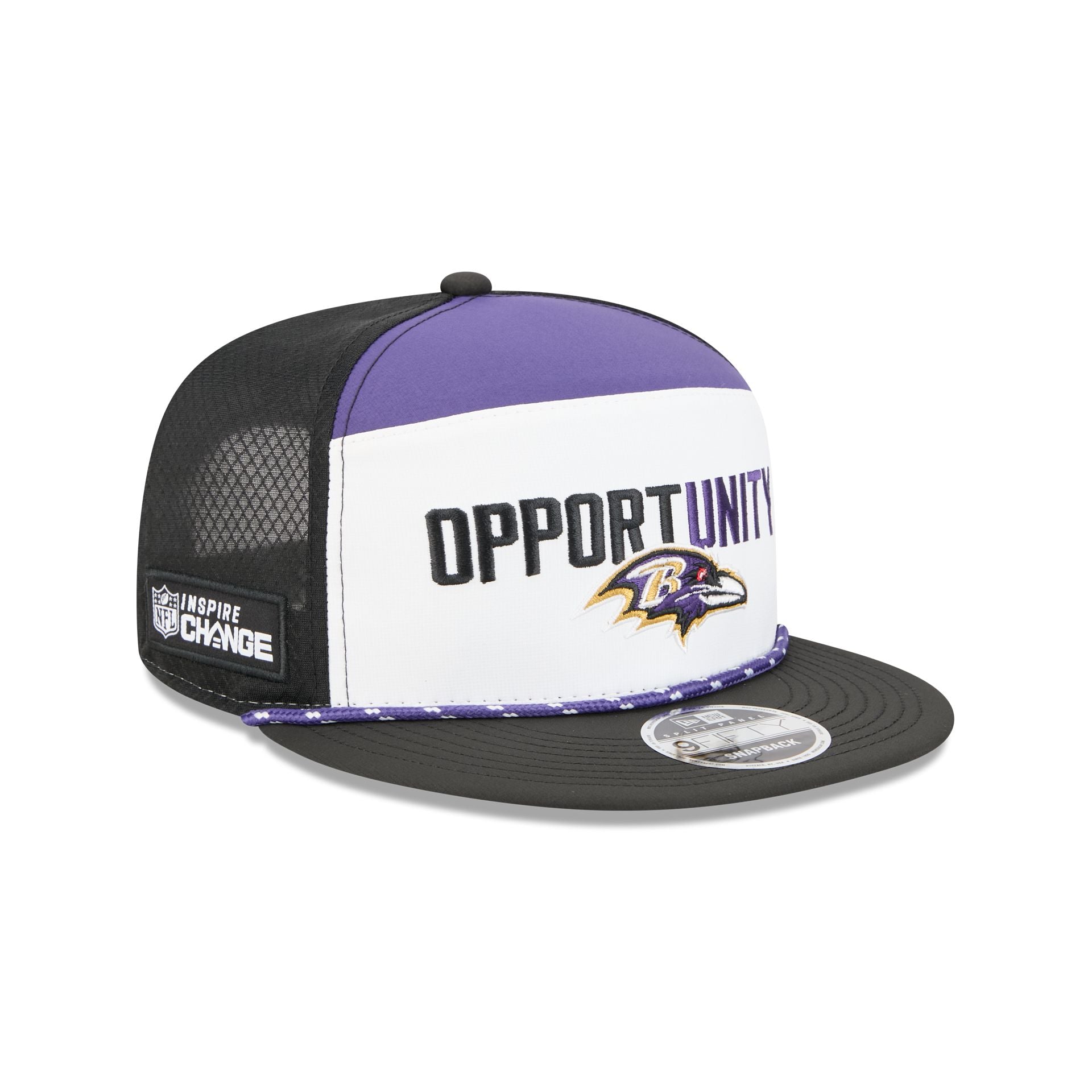 Baltimore Ravens 2025 Inspire Change Split Panel 9FIFTY Snapback Hat - Image 3