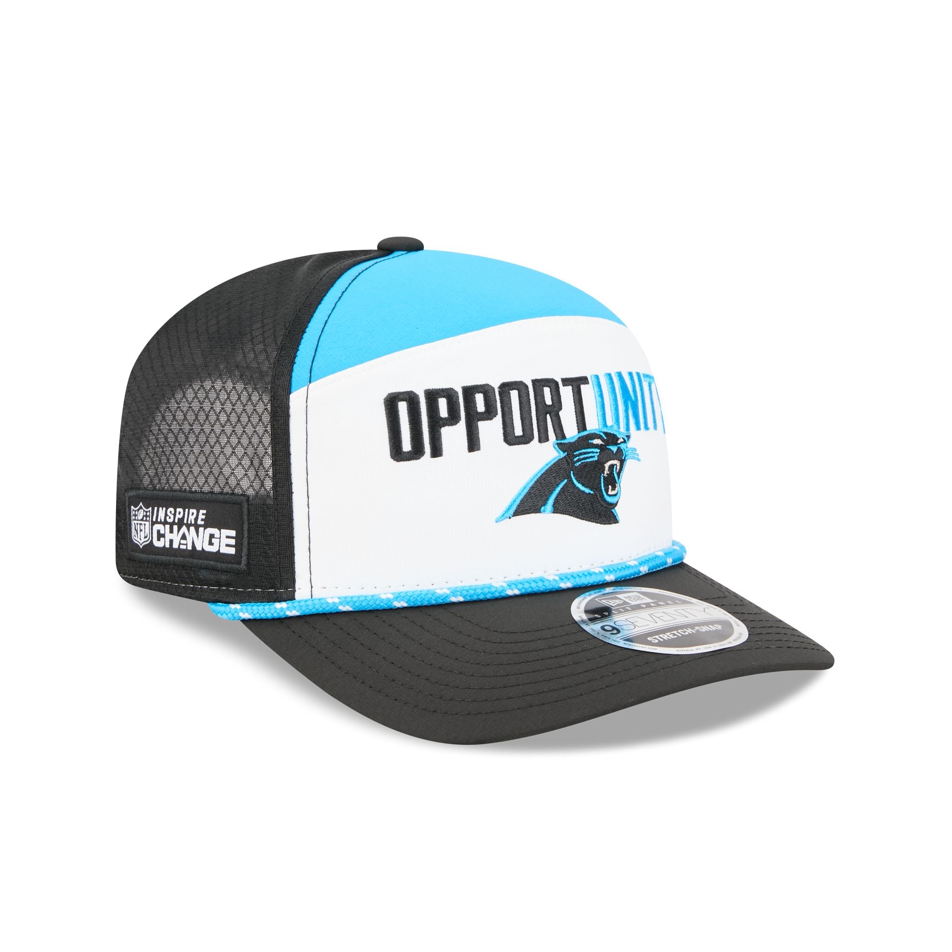 Carolina Panthers 2025 Inspire Change Split Panel 9SEVENTY Trucker Hat - Image 3