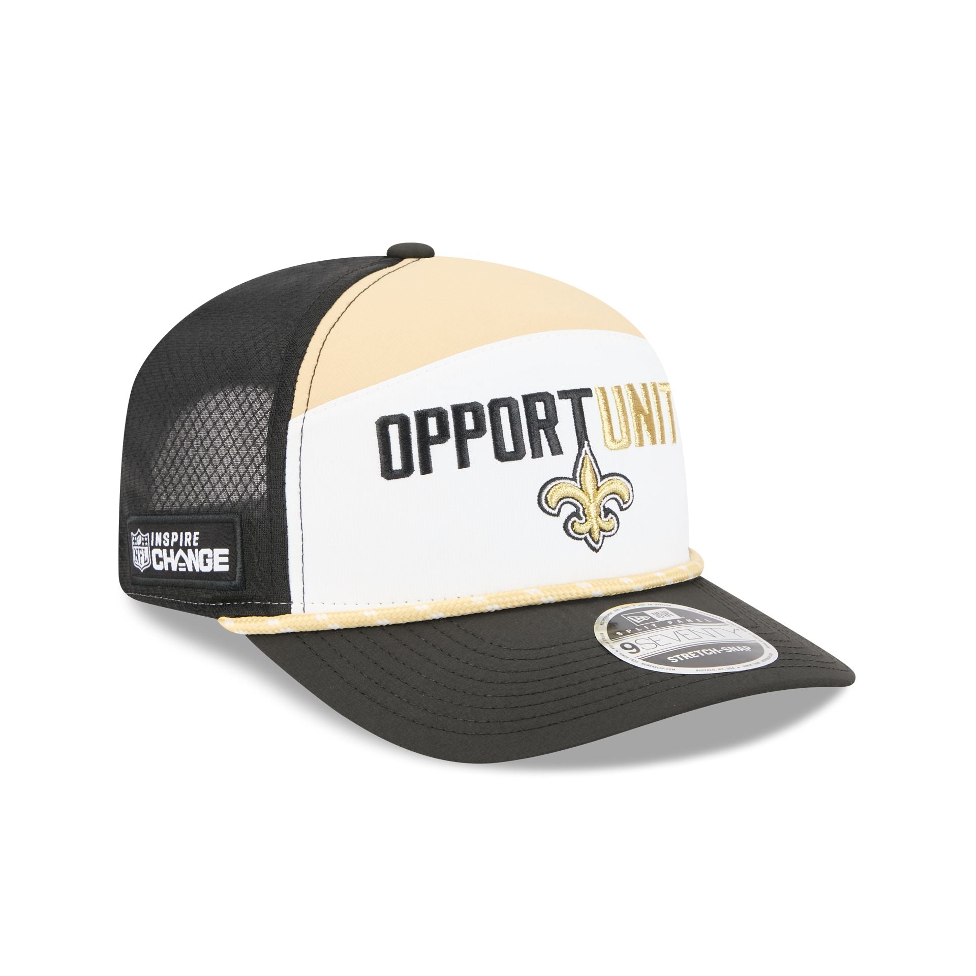 New Orleans Saints 2025 Inspire Change Split Panel 9SEVENTY Trucker Hat - Image 3