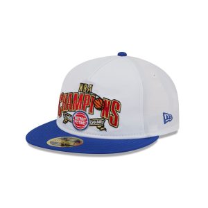 Detroit Pistons Champions White Retro Crown 59FIFTY Fitted Hat