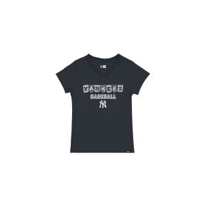 New York Yankees Sequin Hearts Girls T-Shirt