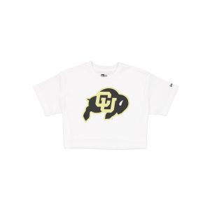 Colorado Buffaloes Summer Women's White Cropped Jersey T-Shirt