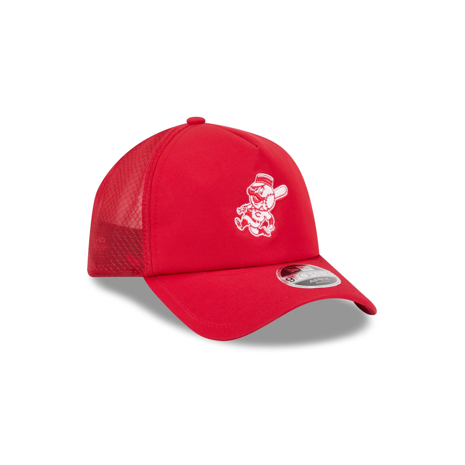 Cincinnati Reds 2026 Batting Practice Alt Mr. Red 9FORTY APEX Trucker - Image 3