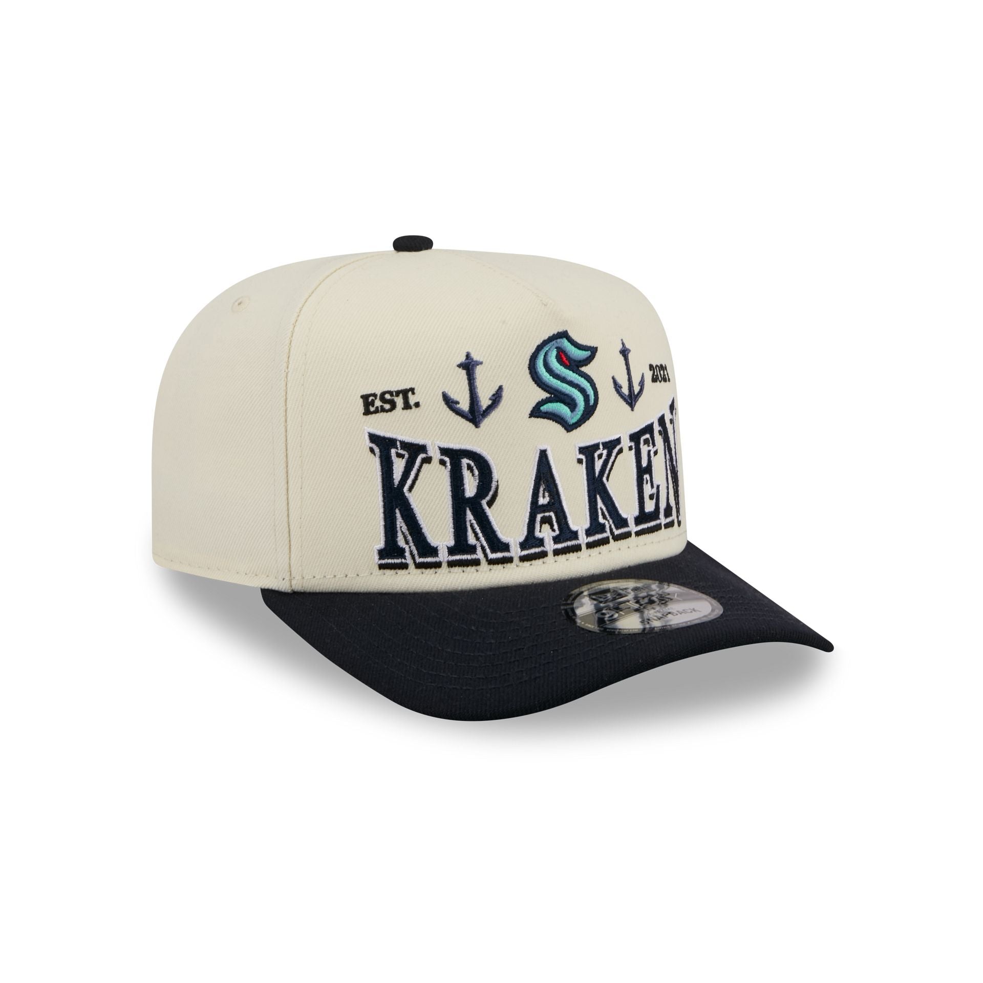 Seattle Kraken Three Hit Chrome White 9FIFTY A-Frame Snapback Hat - Image 3
