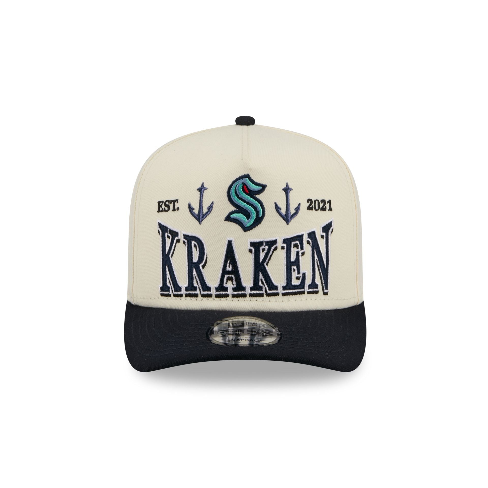 Seattle Kraken Three Hit Chrome White 9FIFTY A-Frame Snapback Hat - Image 2
