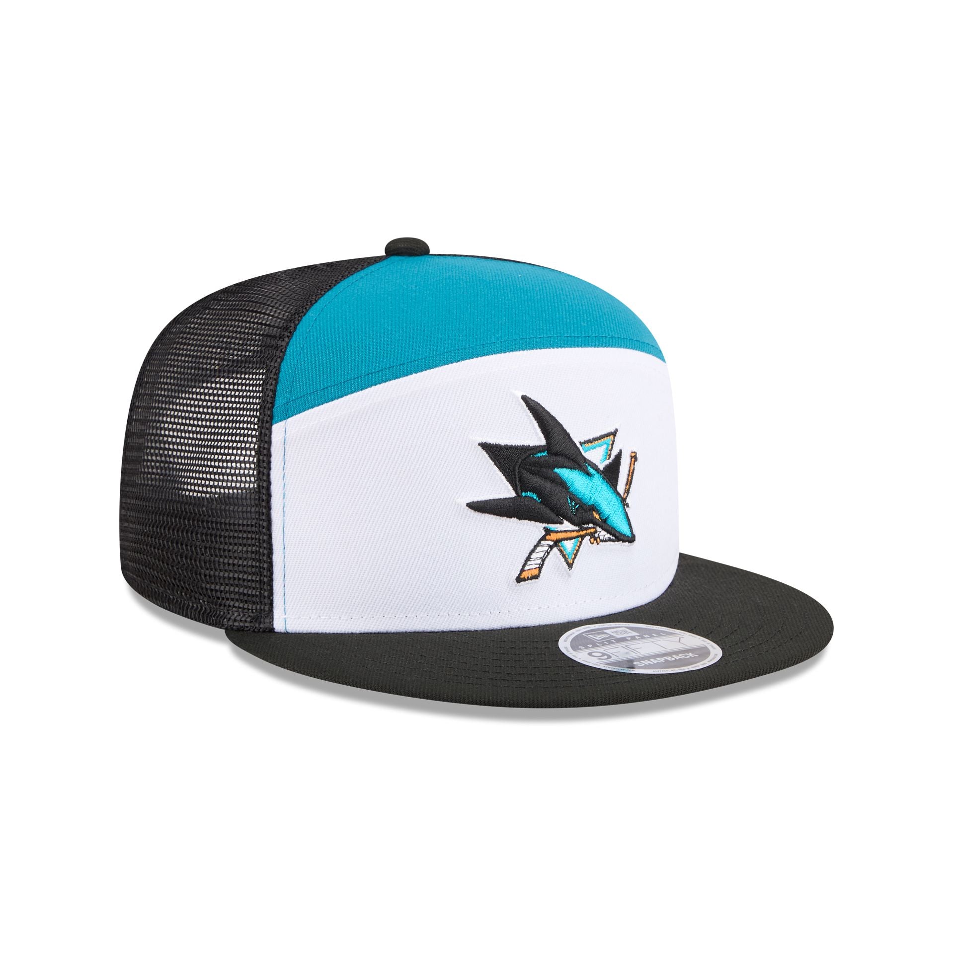 San Jose Sharks Block Split Panel 9FIFTY Trucker Hat - Image 3