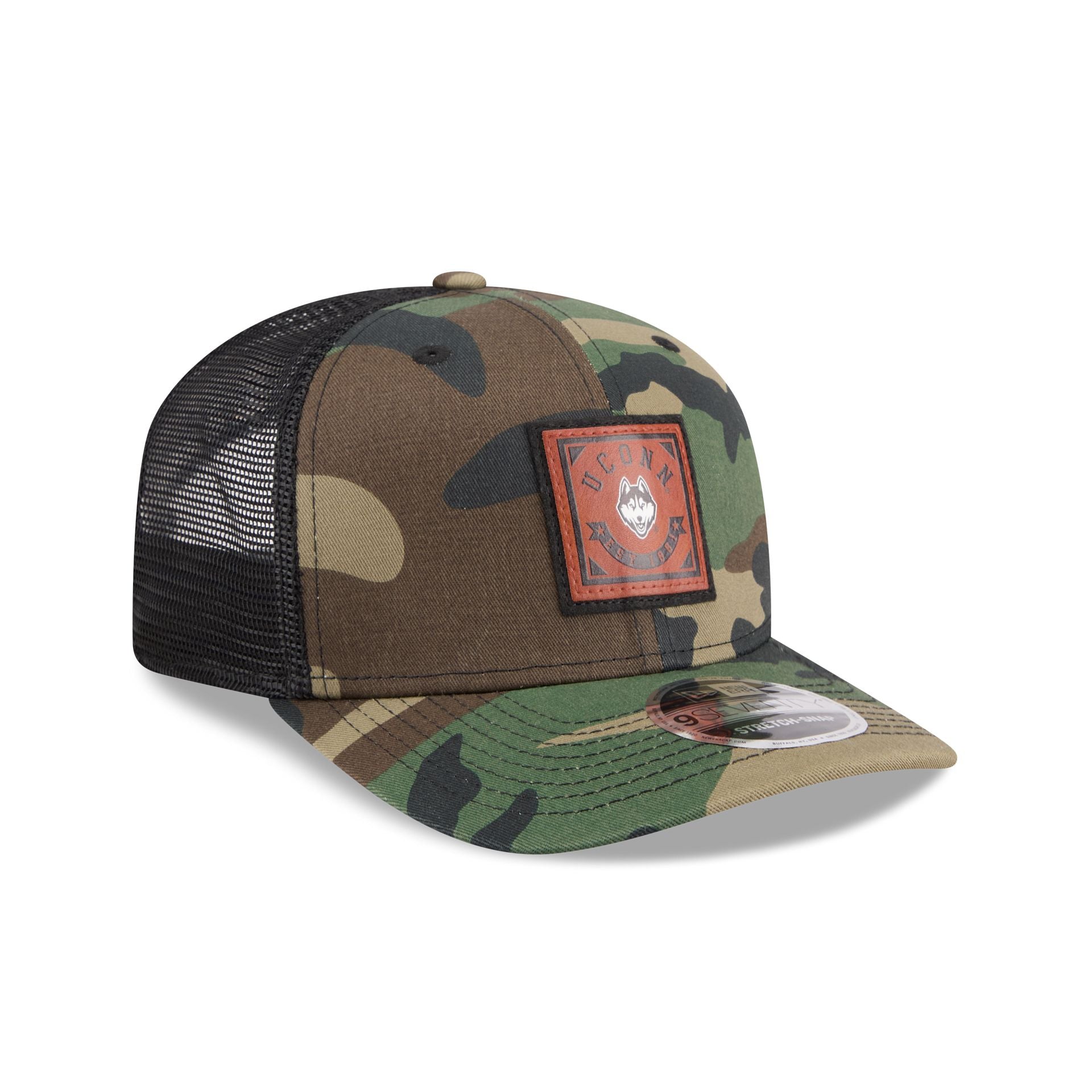 Connecticut Huskies Camo Canvas 9SEVENTY Trucker Hat - Image 3