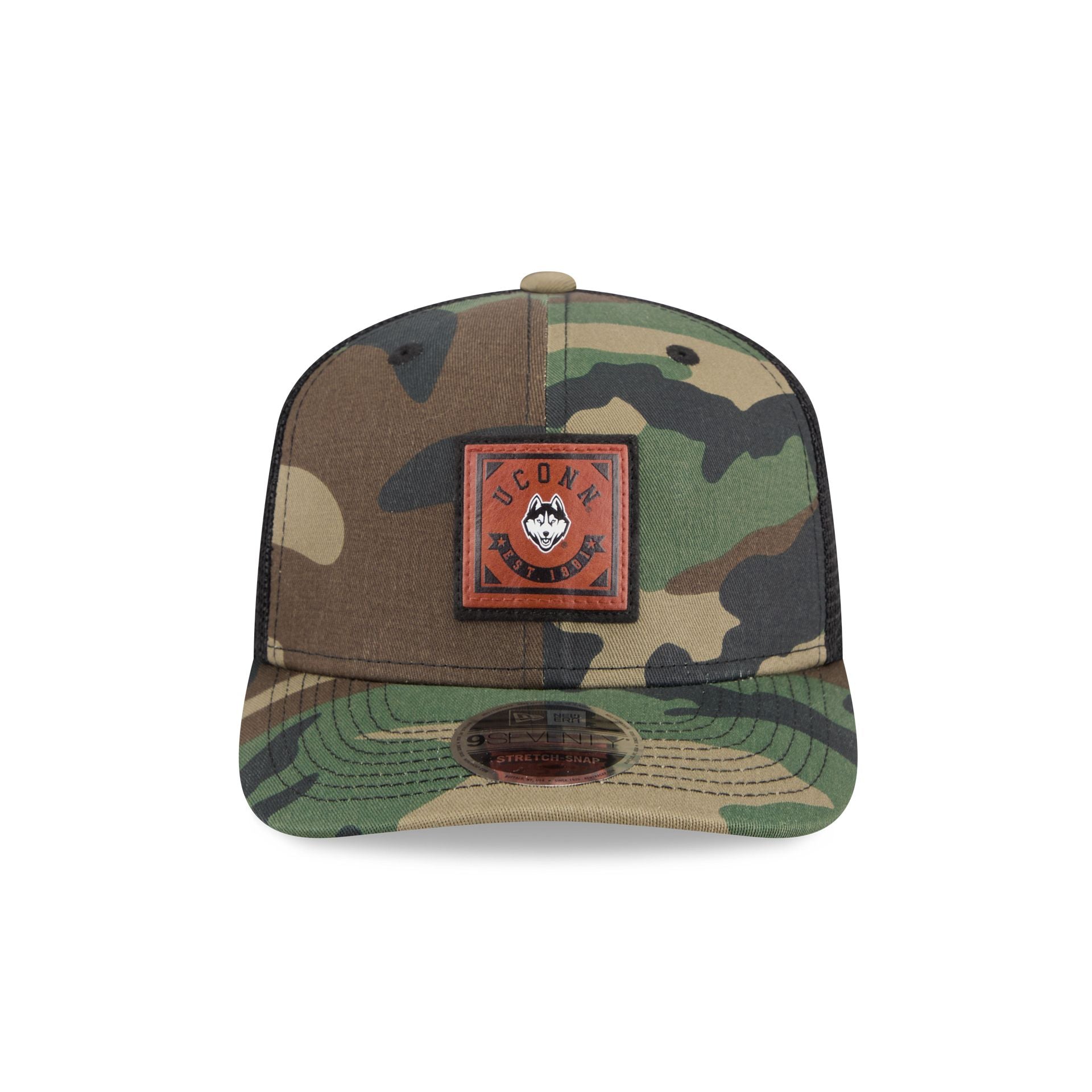 Connecticut Huskies Camo Canvas 9SEVENTY Trucker Hat - Image 2