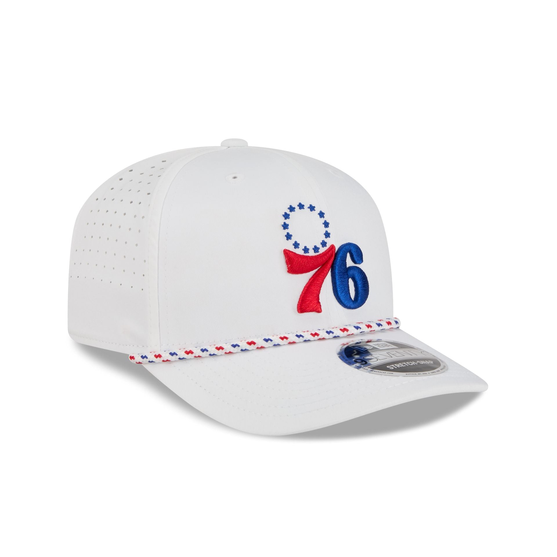 Philadelphia 76ers Optic White Performance Rope 9SEVENTY Stretch-Snap Hat - Image 3