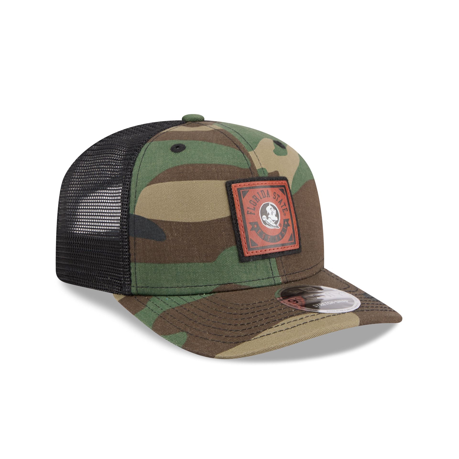 Florida State Seminoles Camo Canvas 9SEVENTY Trucker Hat - Image 3