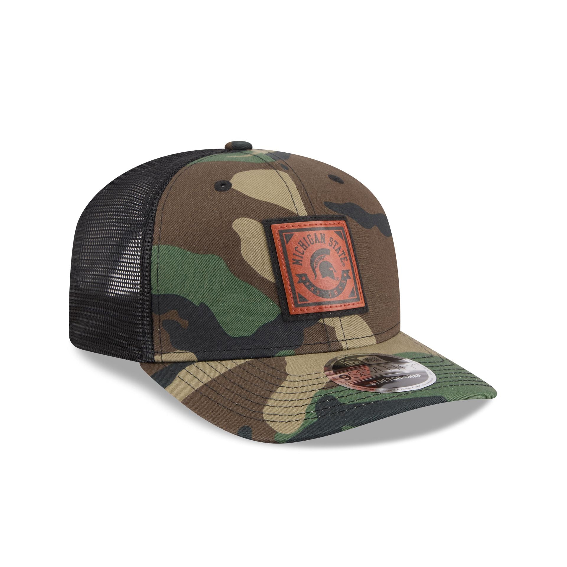 Michigan State Spartans Camo Canvas 9SEVENTY Trucker Hat - Image 3