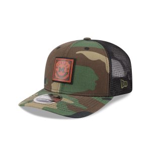Michigan Wolverines Camo Canvas 9SEVENTY Trucker Hat