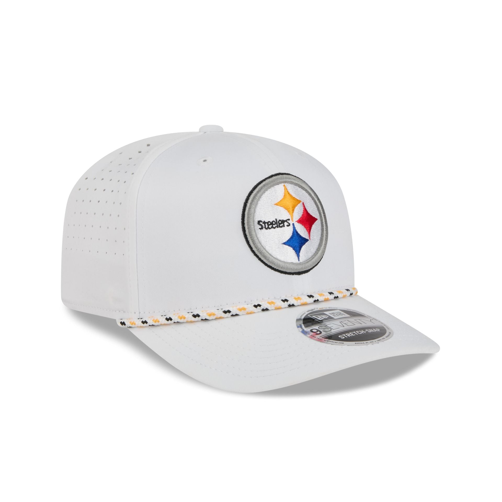 Pittsburgh Steelers Optic White Performance Rope 9SEVENTY Stretch-Snap Hat - Image 3