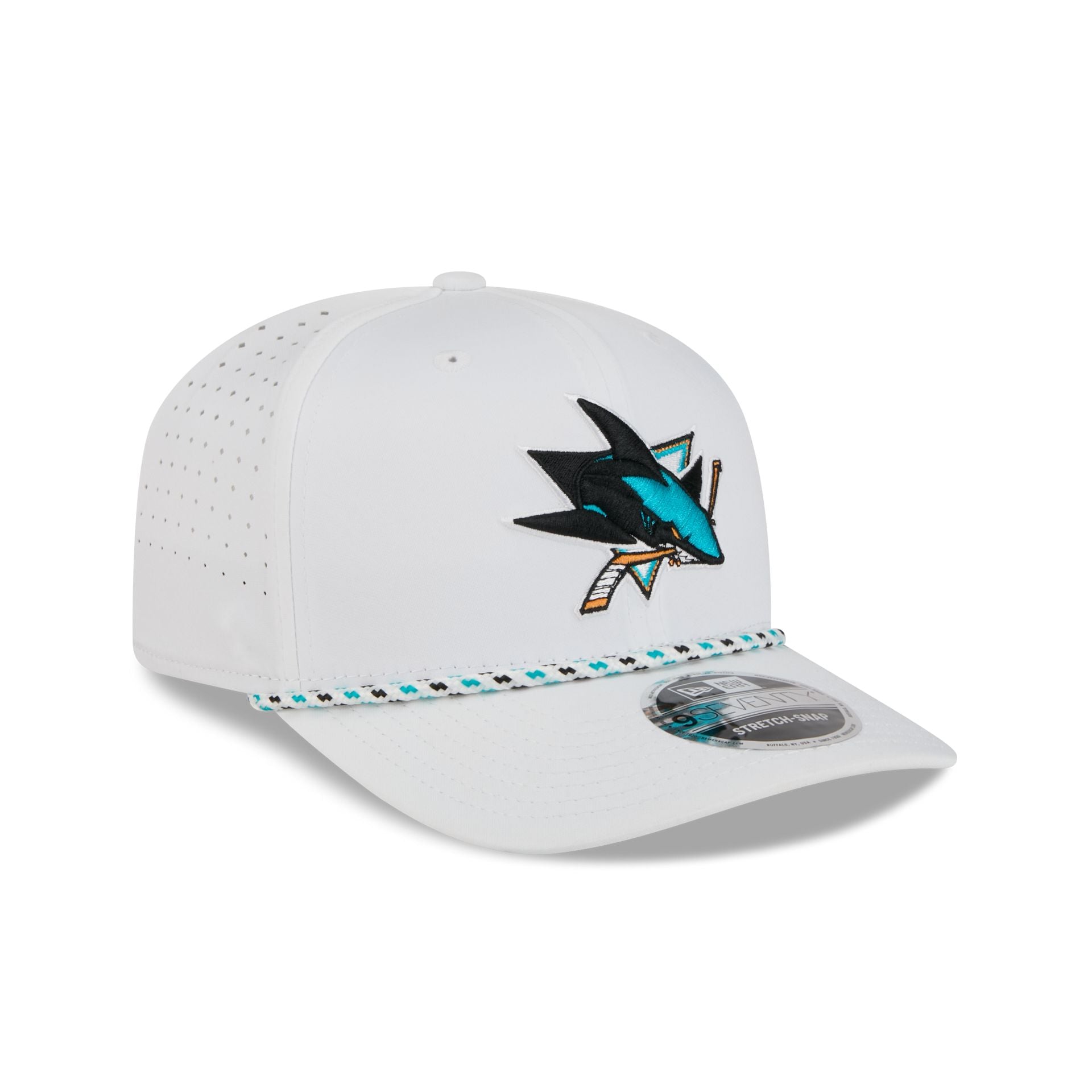 San Jose Sharks Optic White Performance Rope 9SEVENTY Stretch-Snap Hat - Image 3
