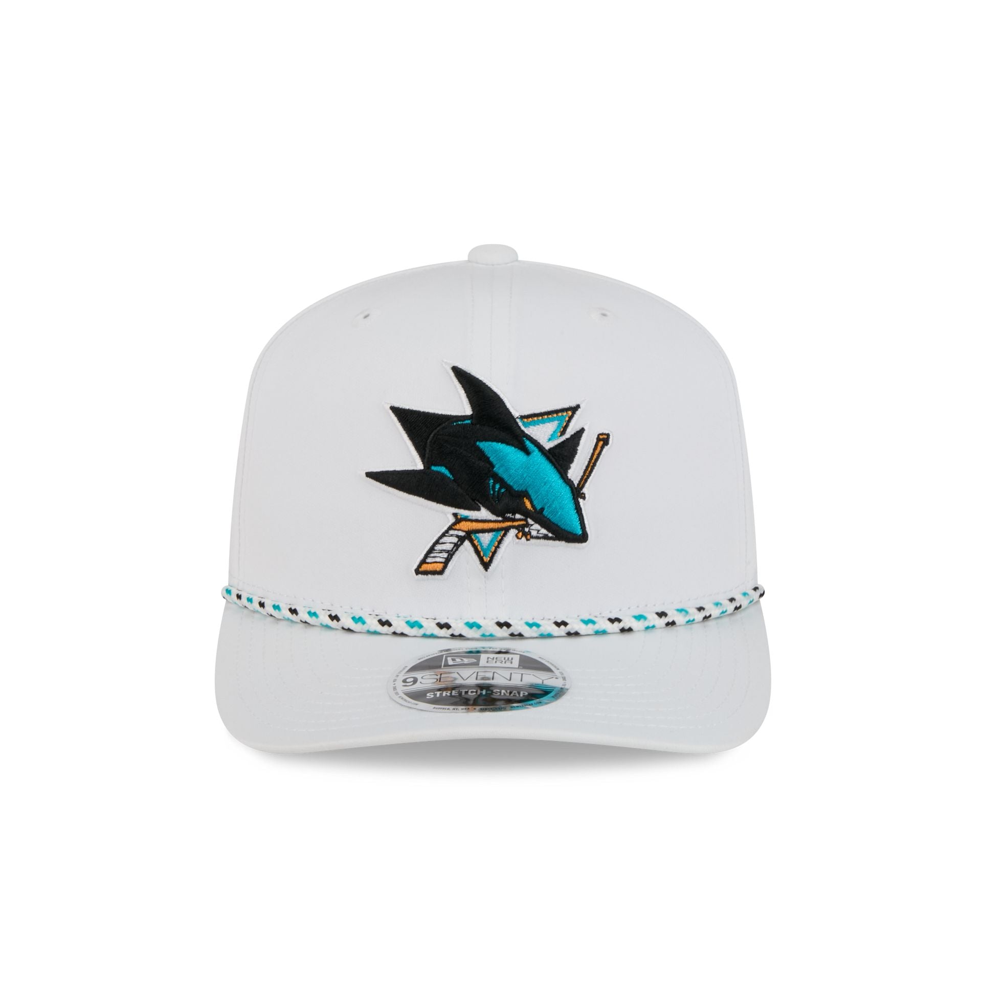 San Jose Sharks Optic White Performance Rope 9SEVENTY Stretch-Snap Hat - Image 2